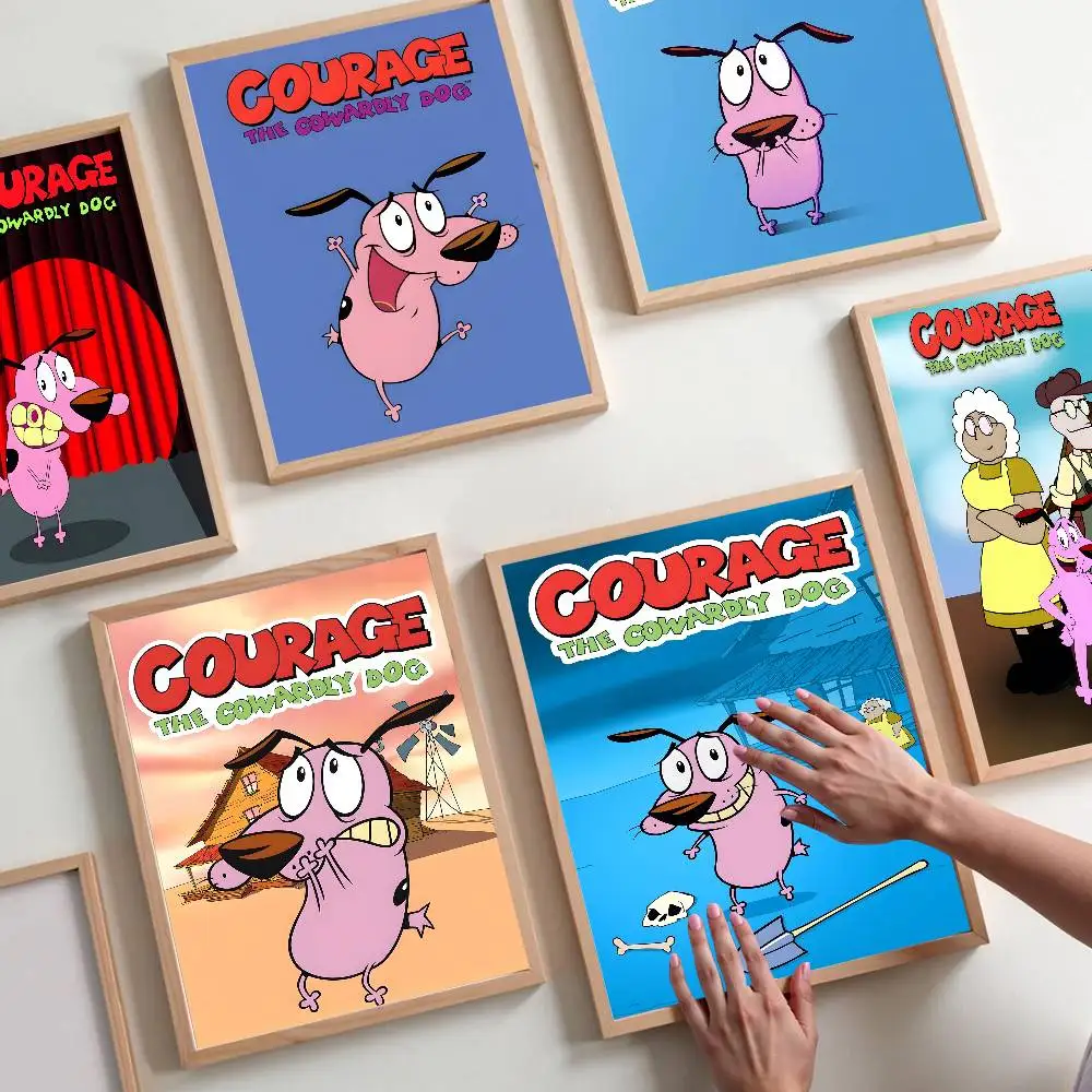 Affiches vintage classiques de dessins animés C-Courage The Cowardly Dog, décoration vintage pour chambre, bar, café, décoration nordique pour la maison