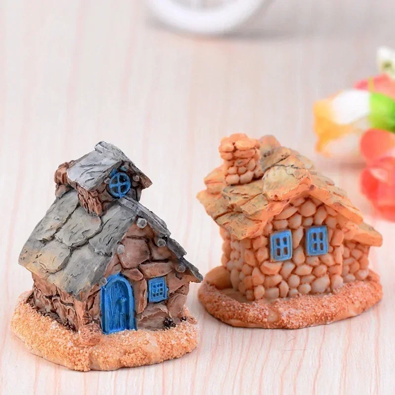 Random 1 Pcs Household Fashion Decoration Creativity DIY Succulent Plants Pot Microlands Craft Castle Stone House Accessories