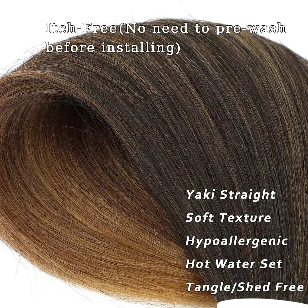 Предварительно растянутые косы для волос, профессиональные, без зуда, настройка горячей воды, синтетическое волокно, омбре, текстура яки, коса для наращивания волос