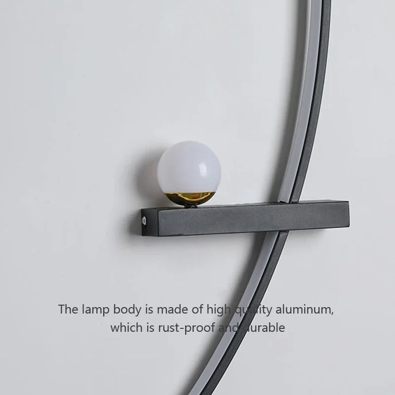 Lámpara LED de pared moderna, candelabro decorativo minimalista de color negro y dorado para dormitorio, mesita de noche, estudio, iluminación