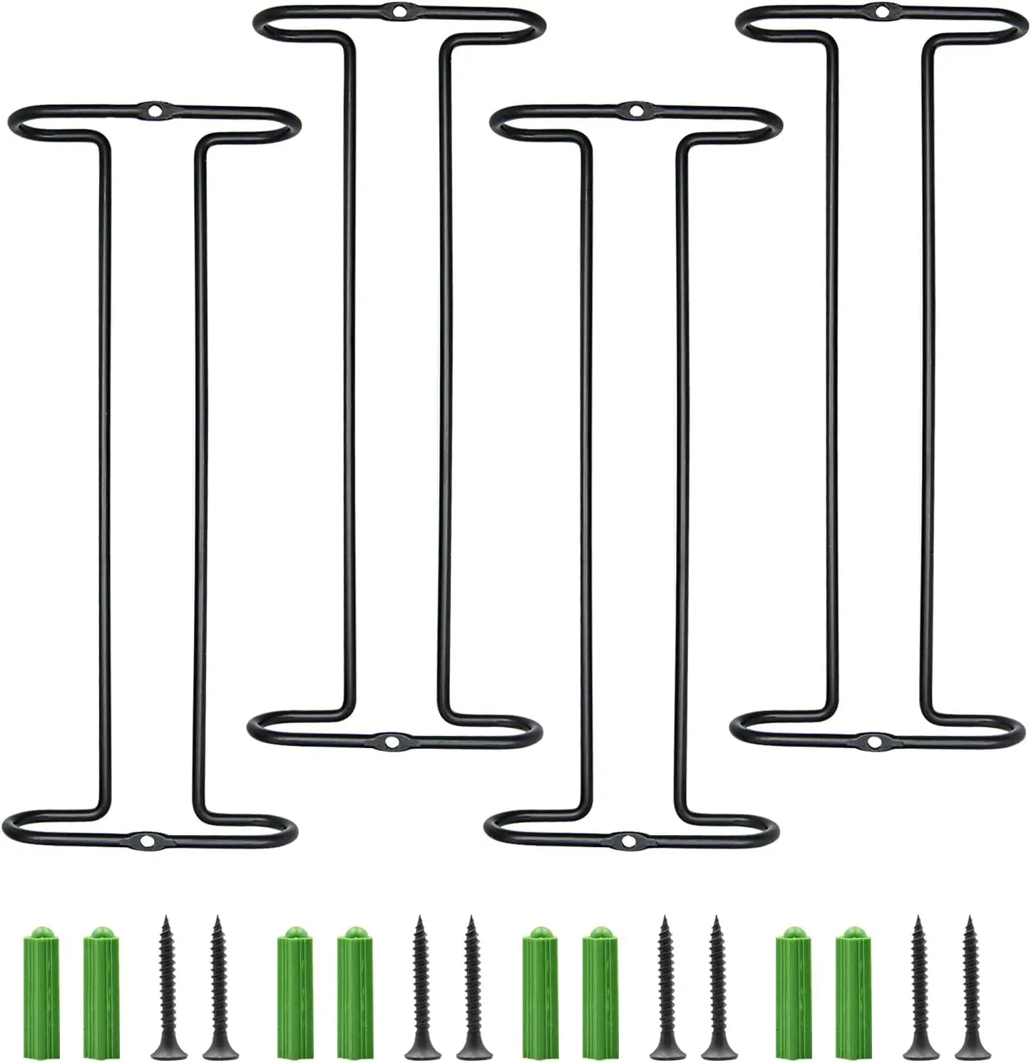

Подставка для винных бокалов 10 дюймов, подвесная, с функцией сушки, набор из 4 штук, черная, для кухни и бара