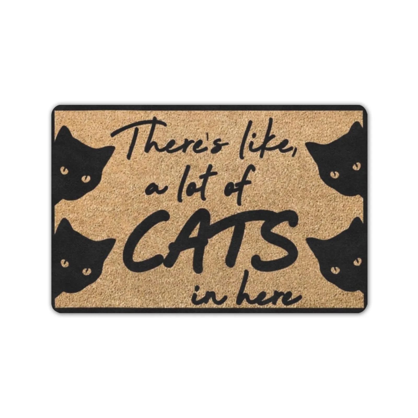 

THERE'S LIKE A LOTS OF CATS IN HERE Doormat Rubber Entrance Floor Mat Porch Decor Shoe Gift Front Outdoor Door Mat