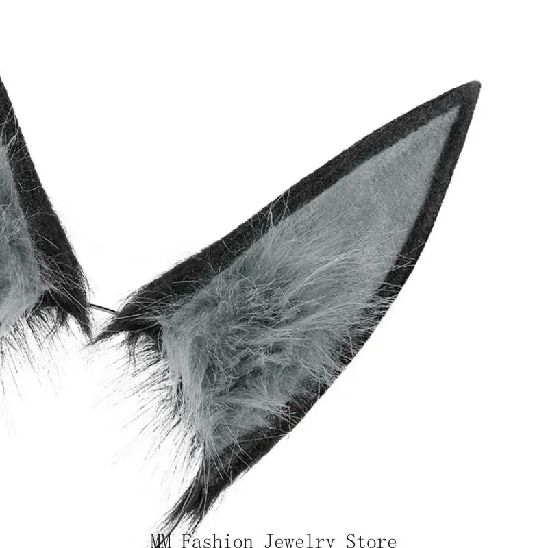 D0UB Hedendaagse Dierenoren Hoofddeksel Zachte Haarband Mode Haarornament Voor Rollenspel Kerst Festival Gelegenheid