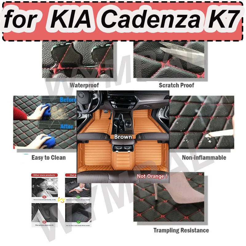 

LUXURY Custom Car Floor Mats For KIA Cadenza K7 2011-2017 Auto Carpets Foot Coche Accessorie