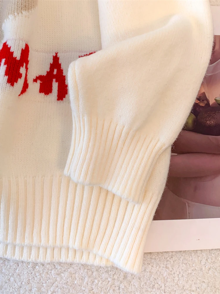 Luźny, długi sweter z dzianiny Cisas Deer, damski, jesienno-zimowy, miękki, ciepły, jako warstwa bazowa, do noszenia na co dzień.