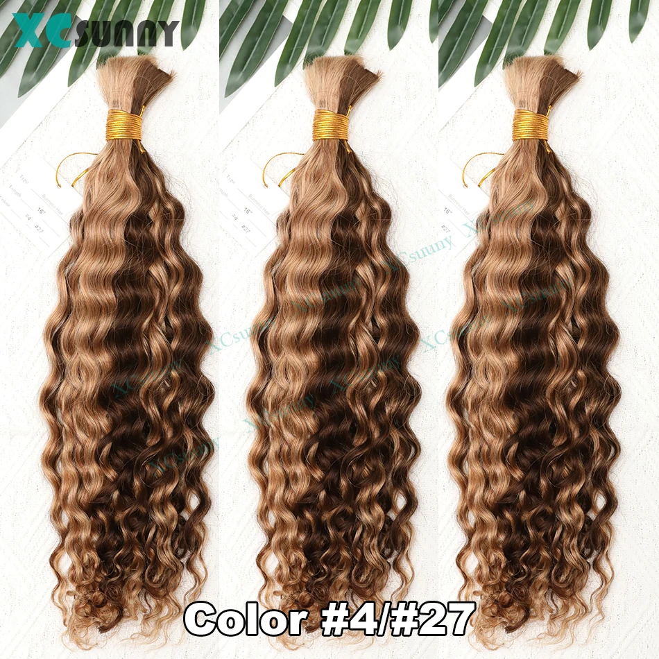 Capelli umani ricci sfusi per intrecciare 27 613 Capelli sciolti a onde profonde per trecce 4 30 Capelli sfusi doppi disegnati per trecce Boho