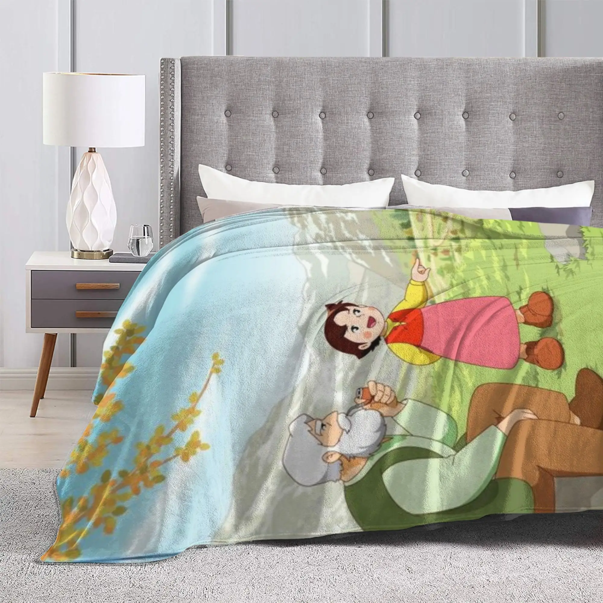 هايدي، بطانيات فتاة جبال الألب، خفيفة الوزن، رقيقة من الصوف، هدايا مريحة، رمي البطانيات، المفرش #6