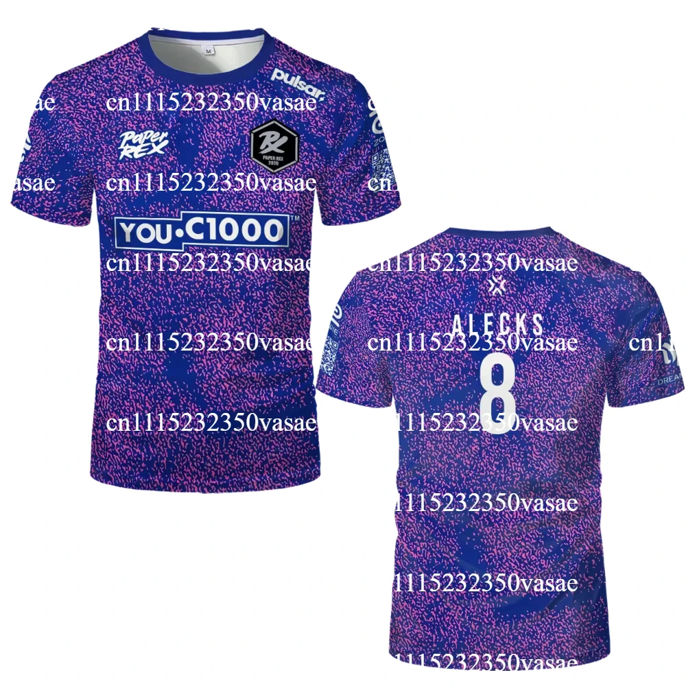 2025 New Valorant Esports Pro League Paper Rex Team Uniforms Youth PRX VCT Player Training Jerseys Men's Quick Dry Loose T-Shirt