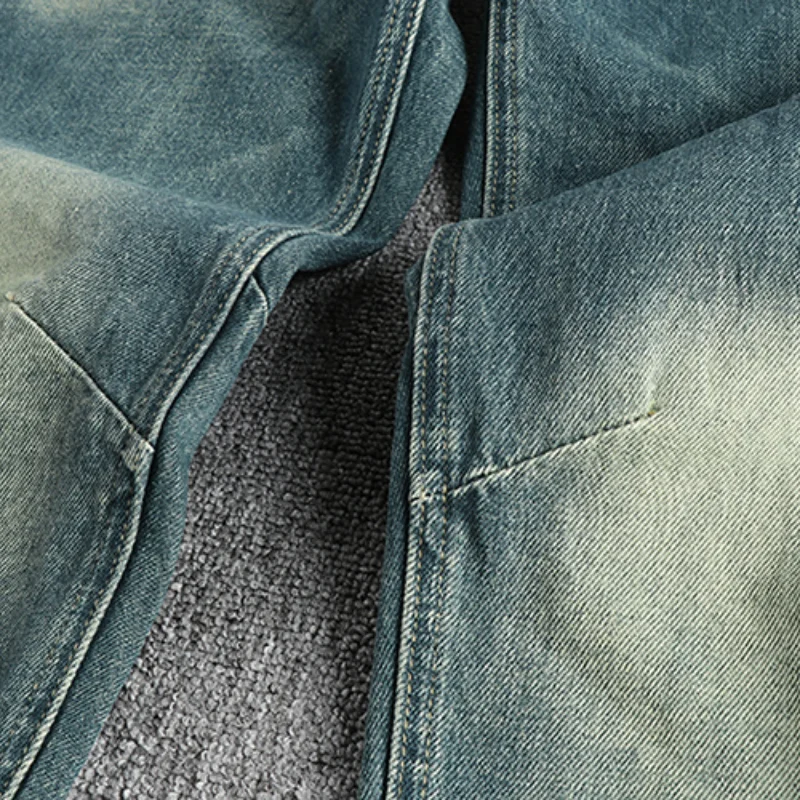 Schwere Wäsche hängen Färben alte Vintage Jeans Männer drei dimensional geschnitten schlanke kleine gerade Jugend Trend hose