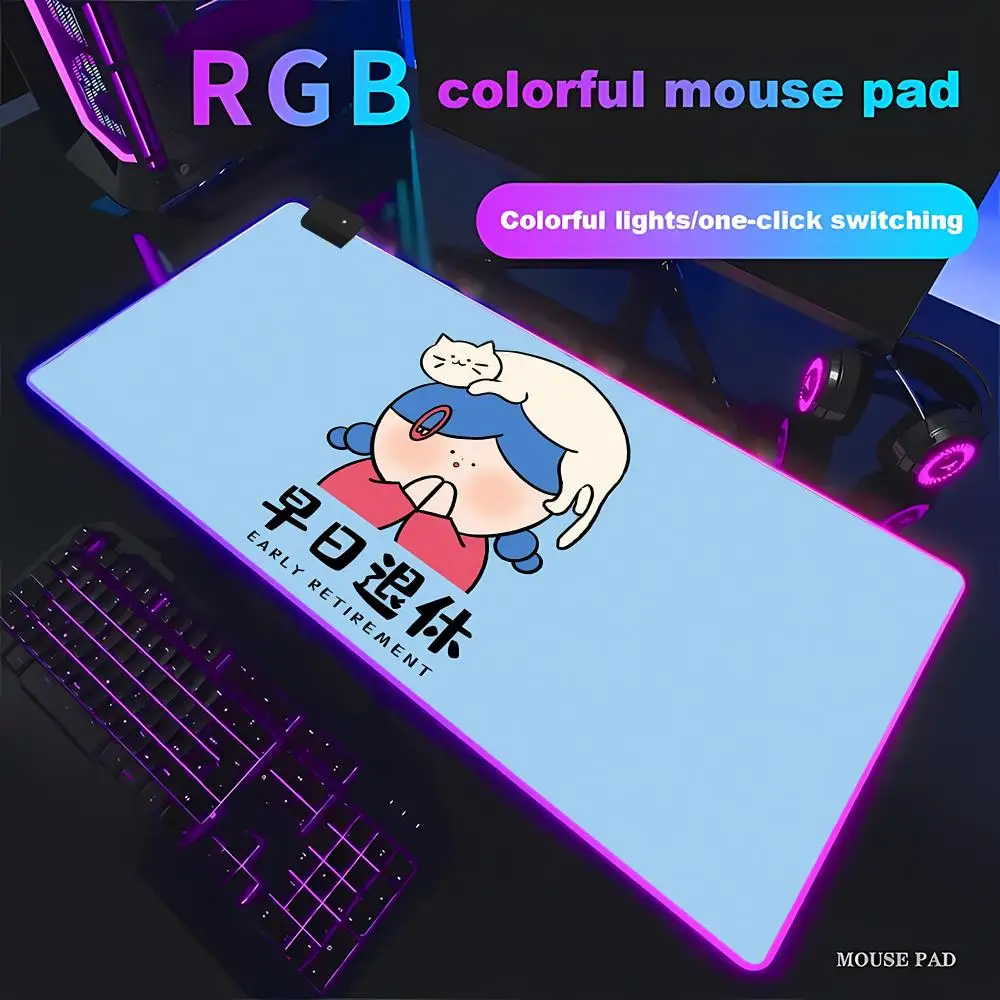 

May those who see this become wealthy. illustration Beautiful RGB Gaming Mouse Pad Gamer Large LED Light XXL PC ComputerpadDecor