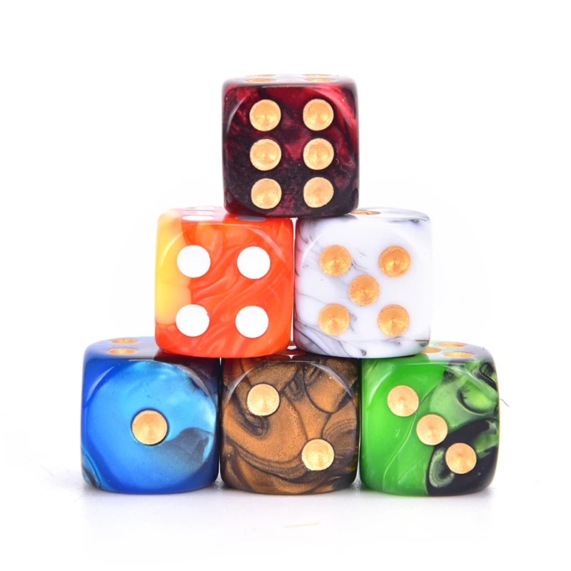 10pcs/set Round Corner Dice 6 Sided 16mm Dice Playing Table Bar Games