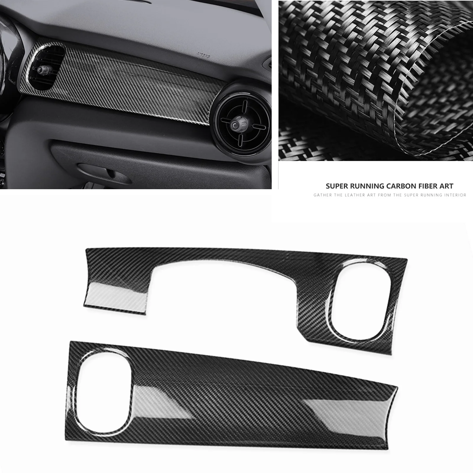 

Interior Dashboard Panel Trim Cover Carbon Fiber Front Dash Console Decorative Sticker For BMW Mini Cooper F55 F56 F57 2019-2022