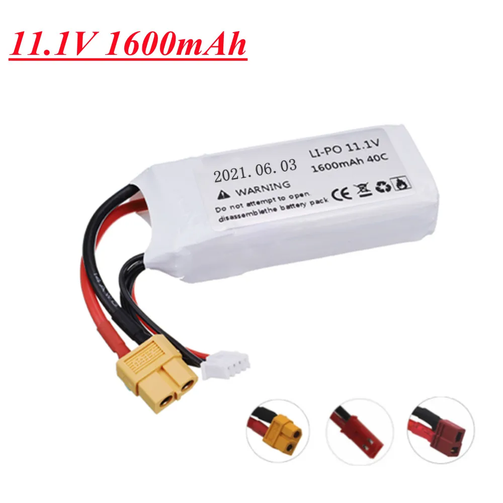 11.1V 1600mAh 3S LiPo Battery for Remote Control RC Car Aircraft Quadcopter Drone Parts Upgrade 1500mAh 11.1v Batteria