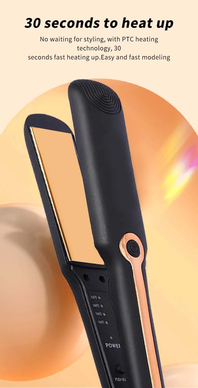 2-in-1 Elektrischer Keramikplatten-Haarglätter & Lockenstab mit Negativ-Ionen-Technologie und Temperaturregelung für den Hausgebrauch – Detail 6