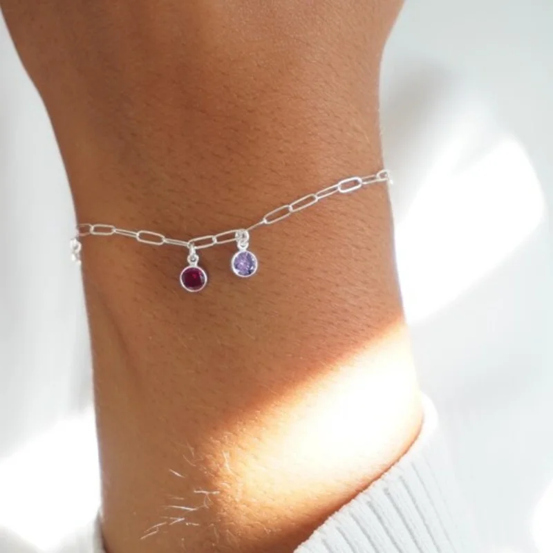 

925 Sterling Silver Birthstone Bracelet Personalized Birthstone Jewelry Minimalist Designer Jewelry Silver Original Women Gift