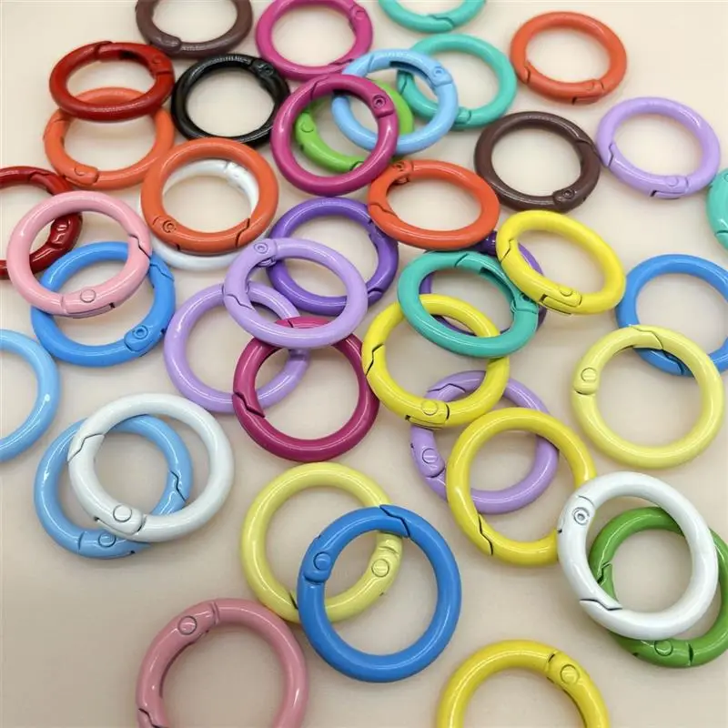 10pcs O Ring Openable Keyring for Key Leather Bag Handbag Belt Strap Pendant Buckle Snap Clasp Clip Trigger Hooks DIY Jewelry