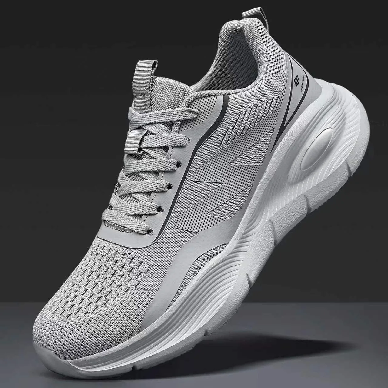 男性軽量メッシュスニーカー無地通気性衝撃吸収ノンスリップソフ - Shock Absorbing Gym Trainers のレビューと価格