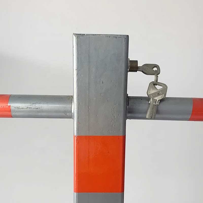 حاجز قفل وقوف السيارات قابل للطي مع قفل ومسامير #2