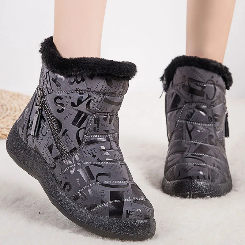 Snow Boots Women Casual Boots Ladies Waterproof Ladies Shoes Keep Warm Shoes Woman Fur Platform Botas Mujer Winter Footwear