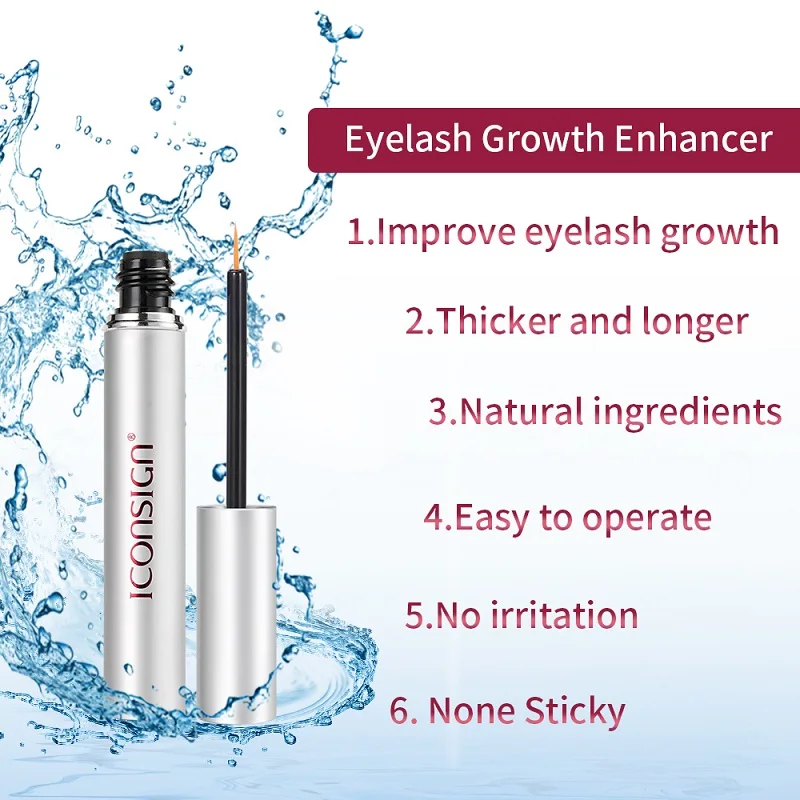 New ICONSIGN 7 Days Fast Eyelash Growth Serum Liquid Lash Enhancer Natural Treatments Eyelash Serum Lash Eyebrow Growth Longer