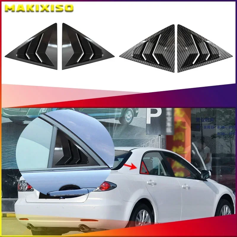 

Side Window Louvers Vent Sun Shade Cover For Mazda 6 Sedan 2002-2016 Window Shutter Sticker ABS Carbon Fiber Black Accessories