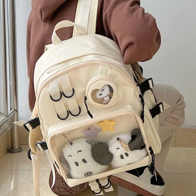 Imagem -02 - Haex-mochilas Kawaii Ita Harajuku Estilo Japonês Uniforme jk Bolsa Casual See Through Faça Você Mesmo Moda Feminina Tendência 2023