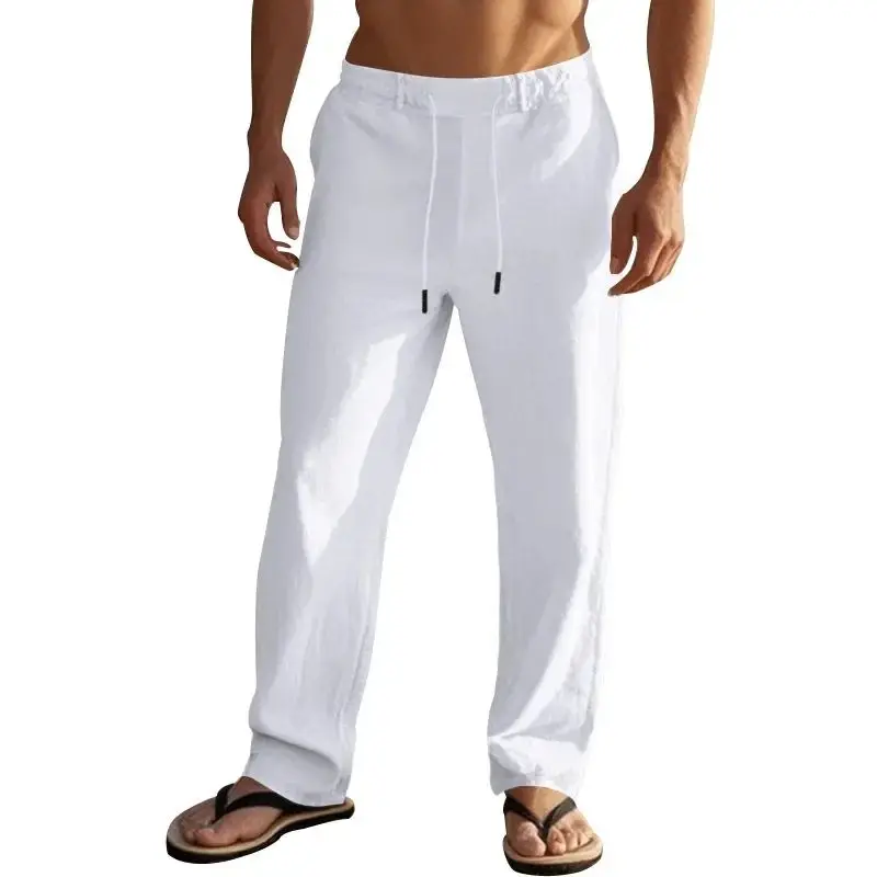 

2024 Dstring Men's Casual Faion Color Straight Leg PVC Fabric Cleanfit Sle Neutral Pants