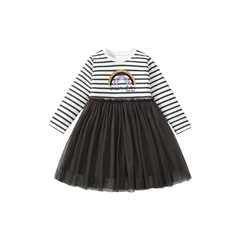 

New Girls' Long Sleeve Dress Cute Children's Dress Autumn Pure Cotton Dress