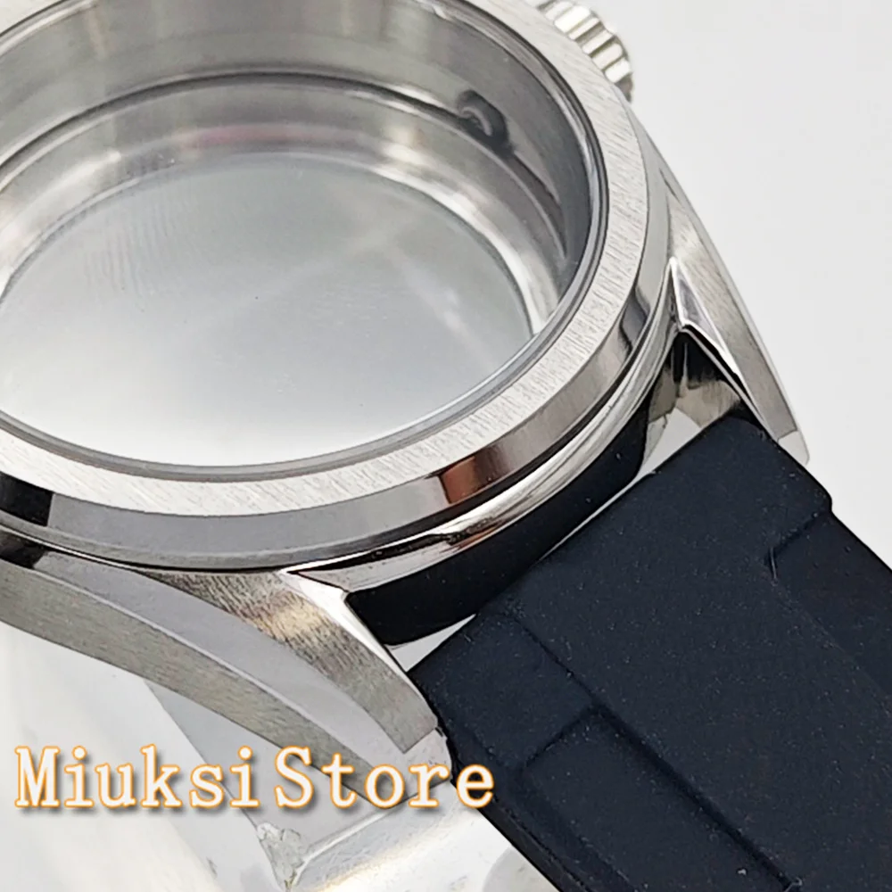 38mm silver solid stainless steel watch case sapphire glass fit NH35 NH36 NH34 NH38 NH70 NH72 ETA2824 PT5000 movement