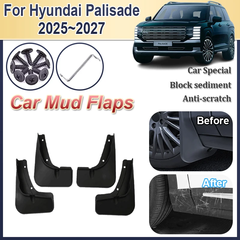 

Автомобильные брызговики для Hyundai Palisade XRT Calligraphy 2025 2026 2027, авто переднее и заднее крыло, чехлы на колеса, брызговики, автомобильные аксессуары