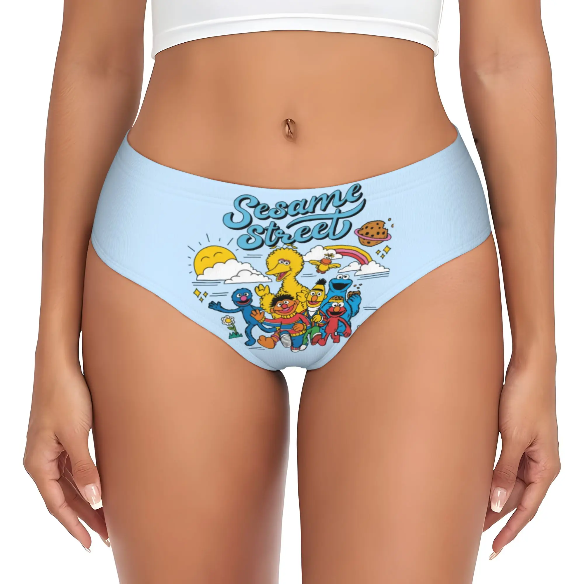 

Custom Women Cookie Monster Panties Stretch Cartoon Briefs Underwear