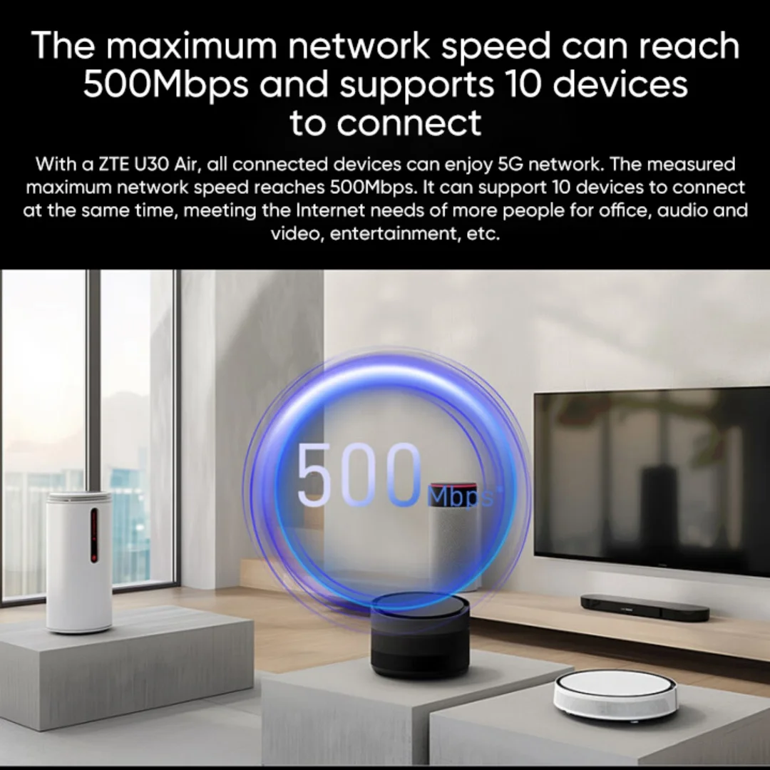 Router WiFi ZTE U30 Air 5G Proket 500Mbps 2.4/5GHz LTE Hotspot portatile NFC Sim Card 4500mAh Router mobile Tipo-C