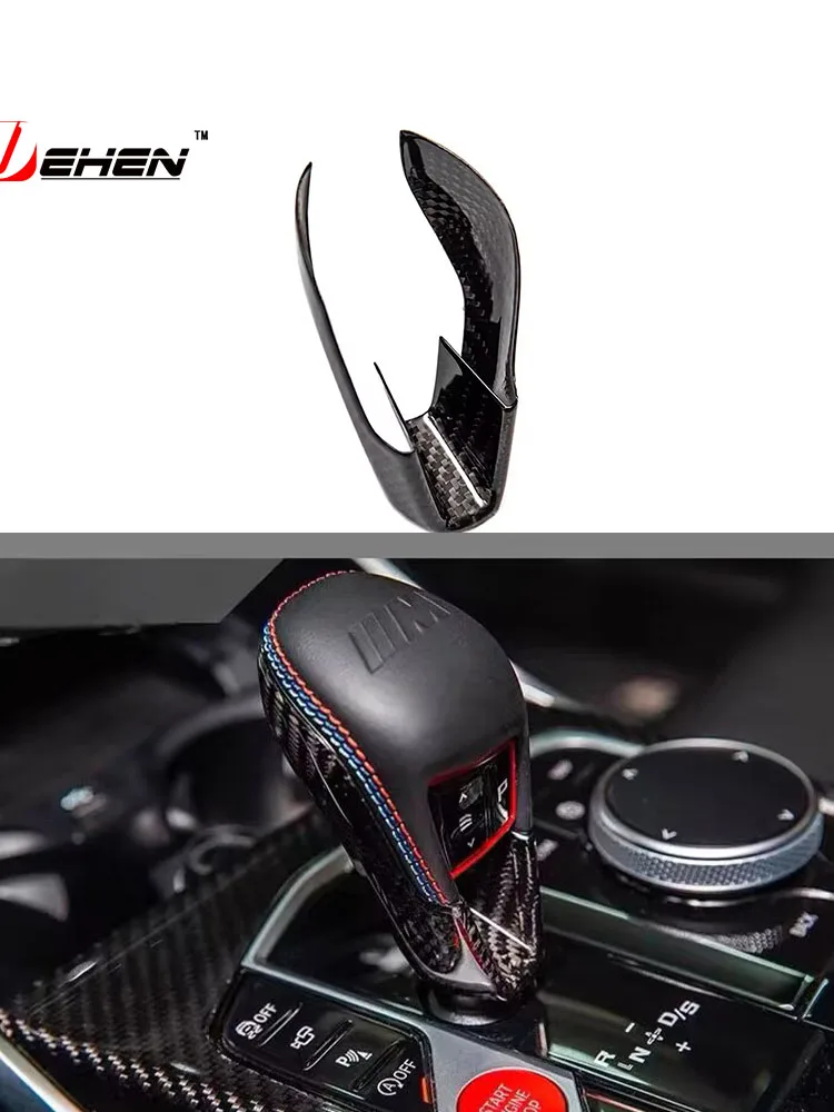 Carbon Fiber Gear Shift Knob Cover Panel Decorative Interior Retrofitting for BMW M2 G87 M3 G80 M4 G82 G83 2021-2025 Accessories