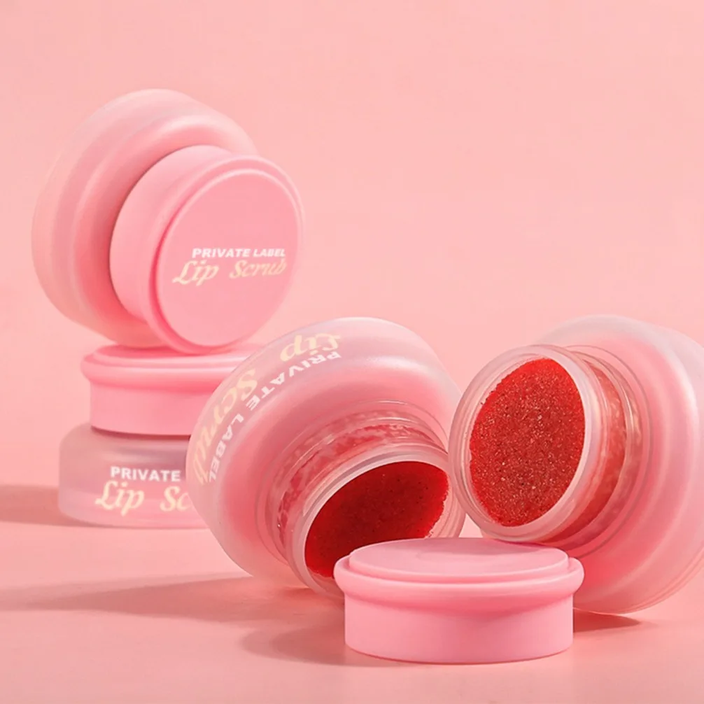 딸기 립 스크럽 부드럽게 각질 제거 보습 비건 메이크업 도매 개인 상표 맞춤 로고 보습 립밤