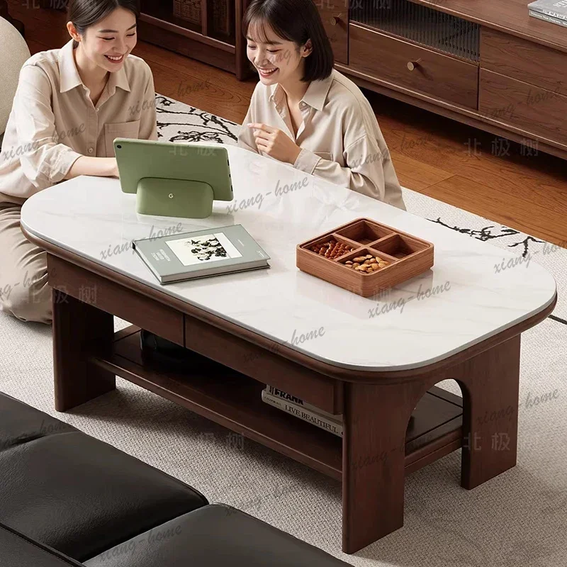 Storage Luxury Side Table Modern Wood Living Room Designer Organizer Books Coffee Table