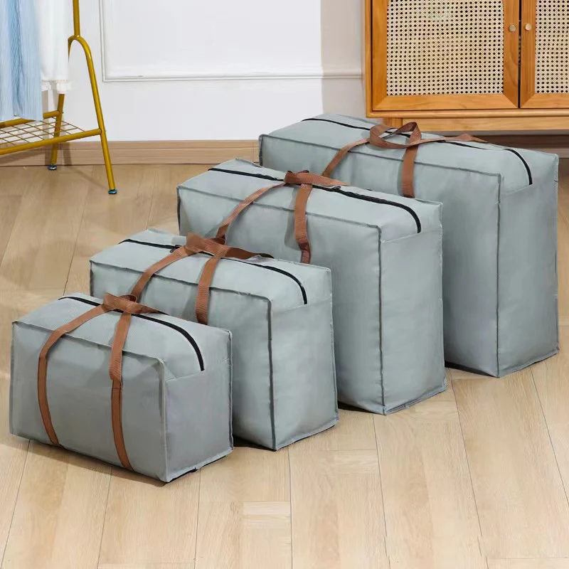 Big Capacity Folding Luggage Bag Travel Clothes Storage Bags Zipper Non-woven Suitcase Foldable Moving House Duffle Bag Handbag