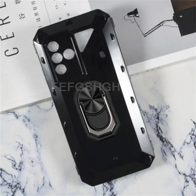 For Ulefone Power Armor 19 Armor19 6.58" 2022 Back Finger Ring Soft TPU Silicone Case On Power Armor 19 Bracket Phone Cover