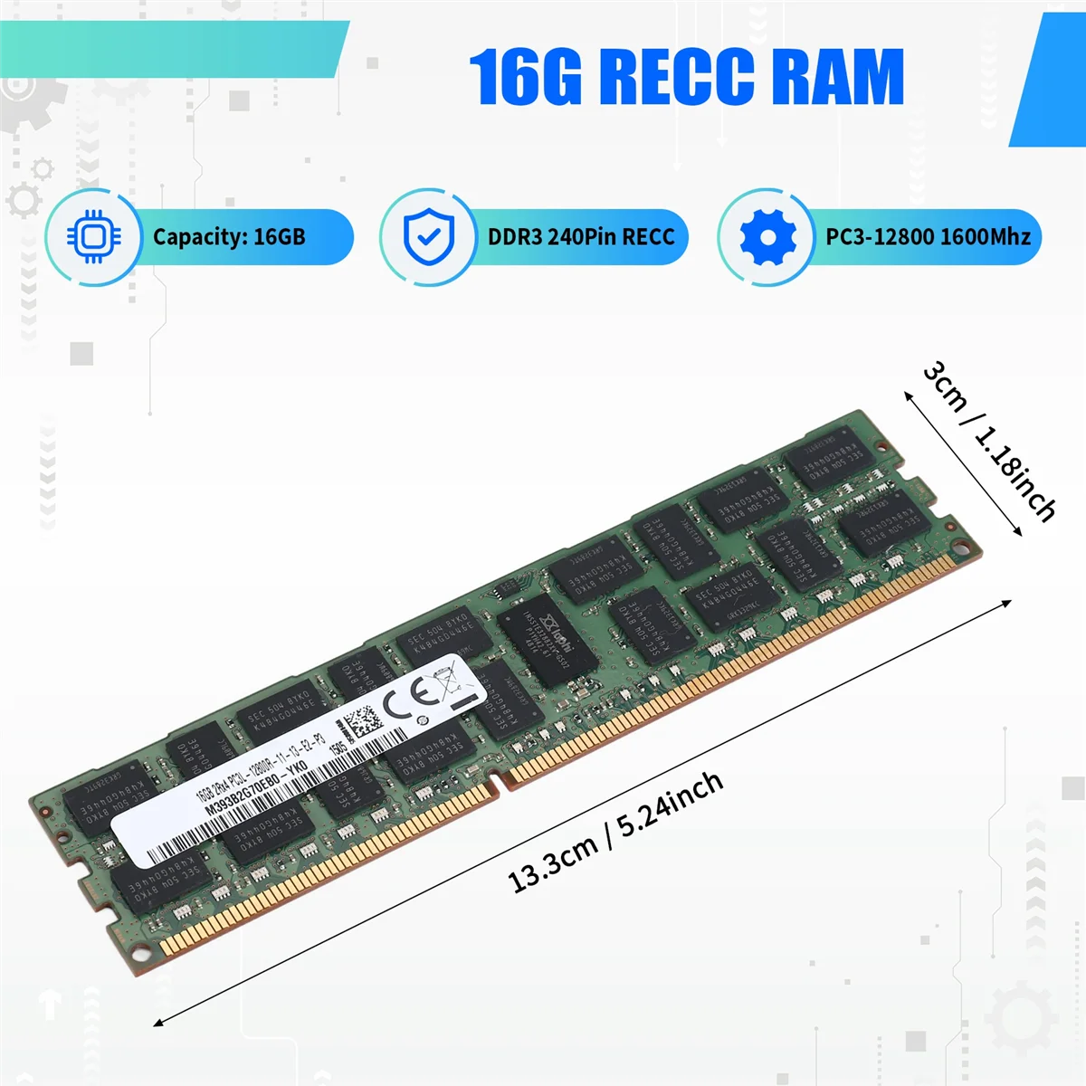 T88C DDR3 16 ГБ 1600 МГц RECC Ram PC3-12800 Память 240Pin 2RX4 1,35 В REG ECC RAM Память для материнской платы X79 X58