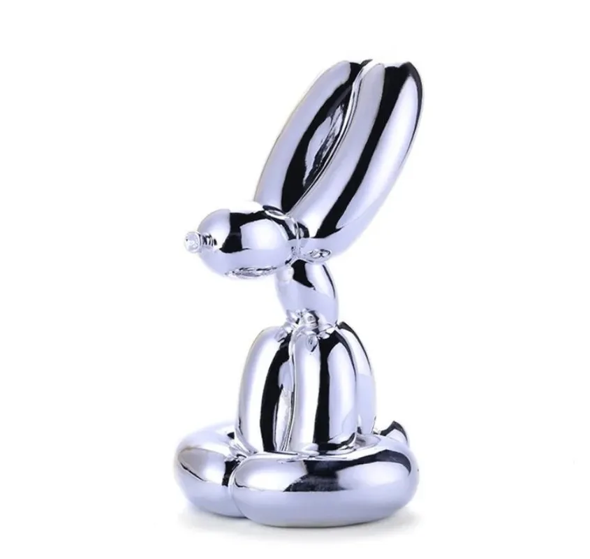 4pcs/set Modern Art Plating Balloon Sitting Rabbit Figurine Craft Shiny Statue Home Decoration Best Gift