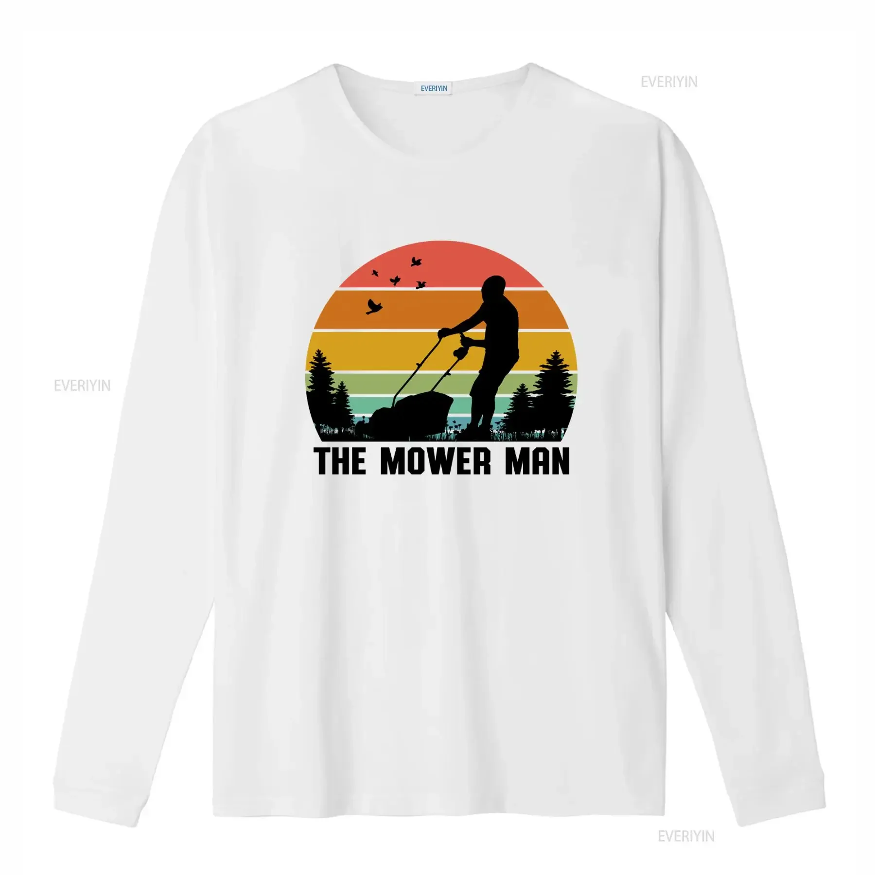 The Mower Man T Shirt Lawn Care Landscaping Funny Grass Cutting Yard Work  vintage Washed fashion Versatile Slightly Soft