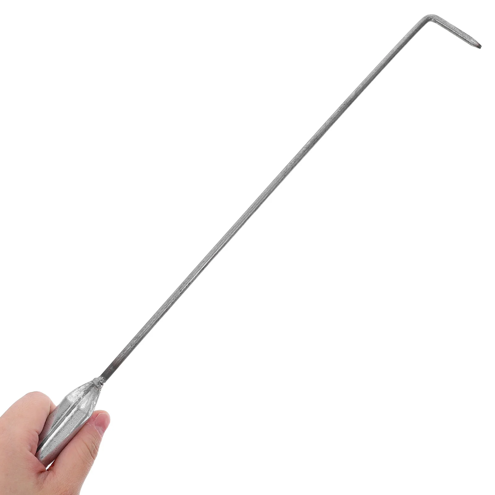 

16" Heavy Duty Fireplace Iron Fire Poker For Wood Stove, Long Handle Campfire Tool, Charcoal Coal Hook, Fire Pit Accessories,