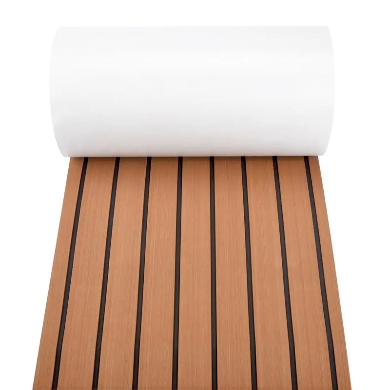 

A58X-6MM Self Adhesive EVA Foam Teak Sheet Marine Boat Yacht Synthetic Decking Foam Floor Mat Flooring 240X45cm