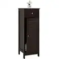

Wooden Bathroom Floor Storage Cabinet With Drawer And Single Shutter Door For Bathroom Living Room, Espresso