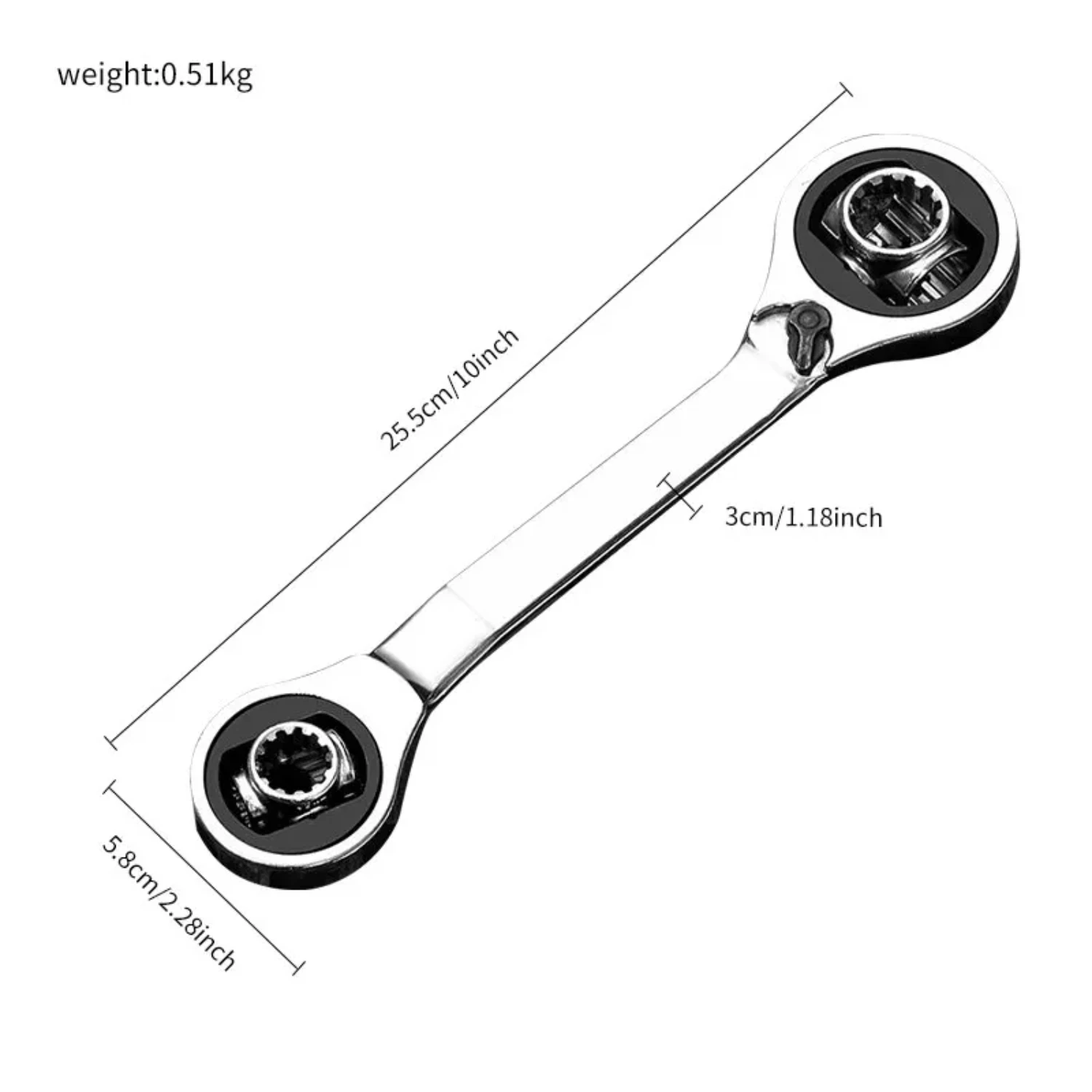 Multifunctional Versatile Hexagonal Plate Rotating Ring Ratchet Wrench - Essential Tool for Various Maintenance Tasks