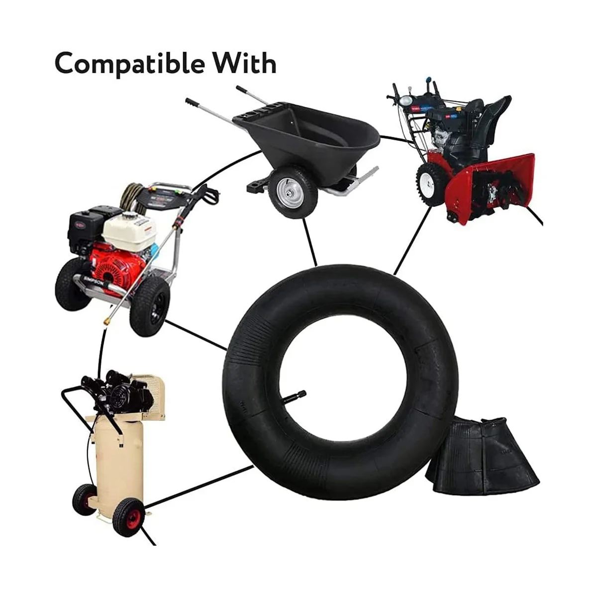 Tubo interno de borracha resistente 3.50-8 para carrinho de mão, substituição com haste de válvula tr13, tubo interno para carrinho de jardim b hy