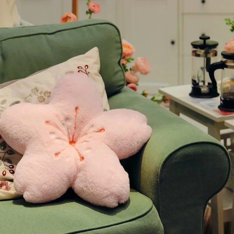 in pink cherry blossom petal pillows girls living room decorated window floor cushions deluxe tatami cherry blossom cushions