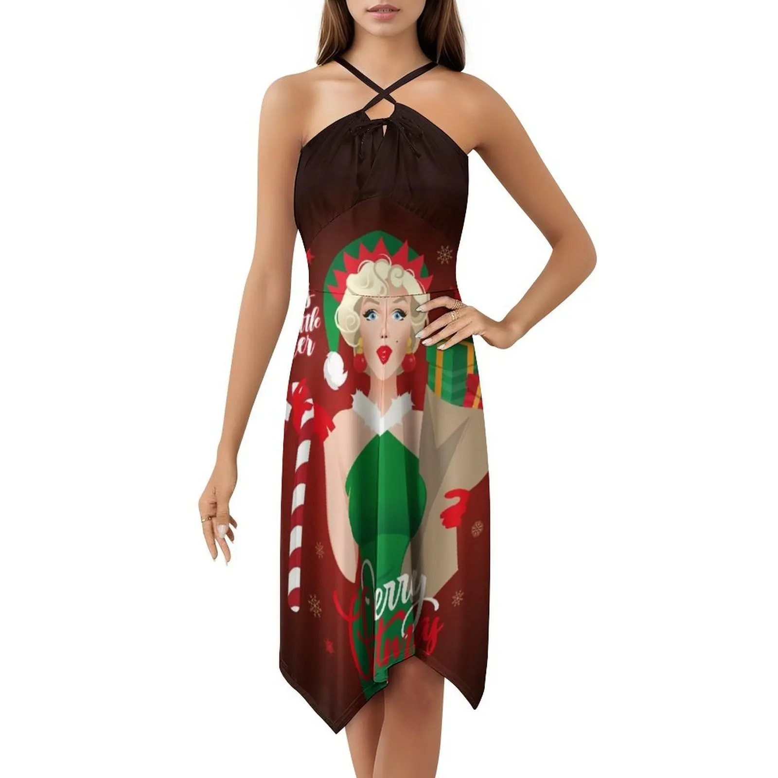 فستان سانتا ليتل هيلبر كاجوال على الطراز الكوري للنساء فساتين مكتب يومية بسيطة للسيدات عيد الميلاد عيد ميلاد سعيد سانتا #5