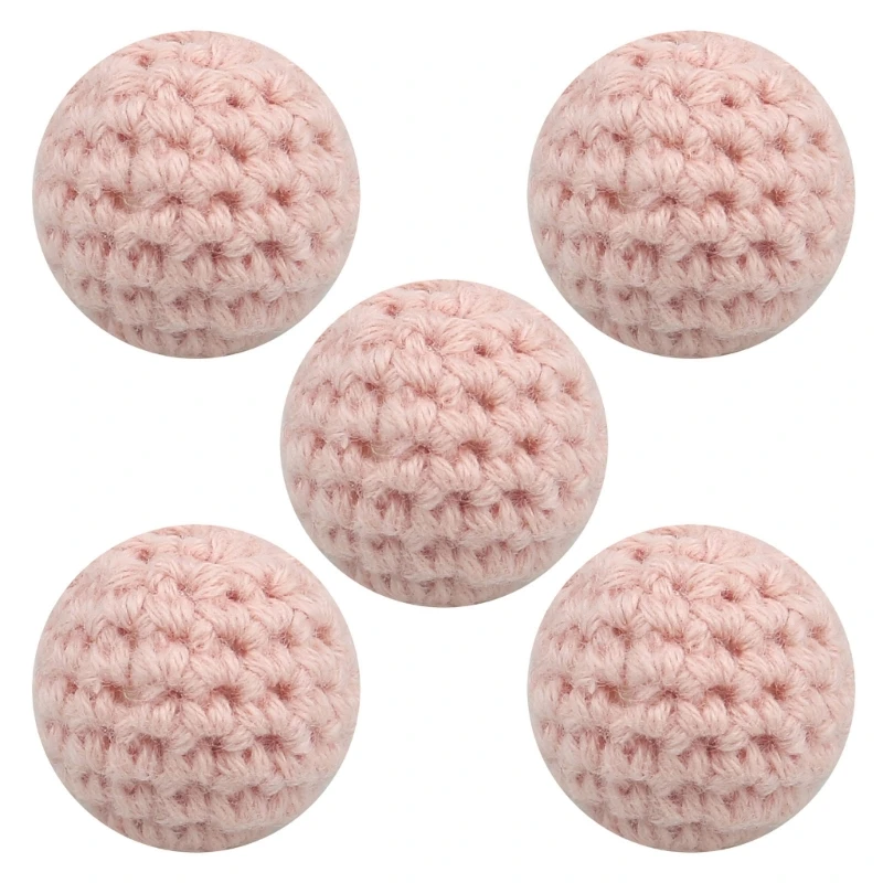 5 Pcs Crochet Beads Colorful Craft Beads Knitting Balls for DIY Pacifier Clip