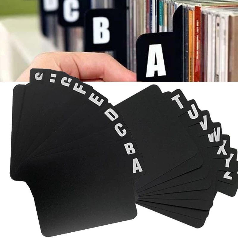 26 Stück Vinyl-Schallplattenteiler, Schallplatten-Organizer-Tabs, alphabetische Teiler von A-Z, Teiler für Bücher und Vinyl-Schallplatten