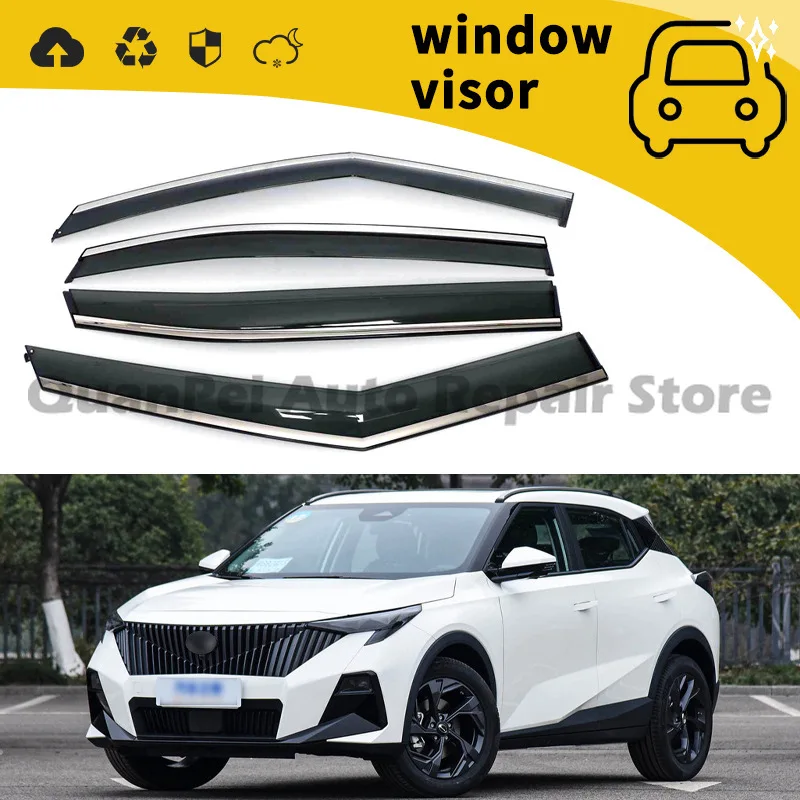 For Trumpchi GS3 Shadow Speed 2023 Rain Shield Door Window Rain Eyebrow Deflector Decoration